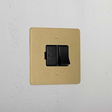 Premium Antique Brass Switched Fused Spur Black
