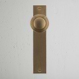 Poplar Long Plate Sprung Door Knob - Antique Brass 