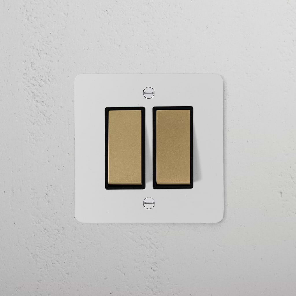 2G Two Way Rocker Switch | Paintable Antique Brass Black – Corston