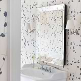 BathroomPolished Nickel Wall Light with Alabaster White Linen Shade