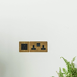 Antique Brass Designer Double Socket Beside Plants