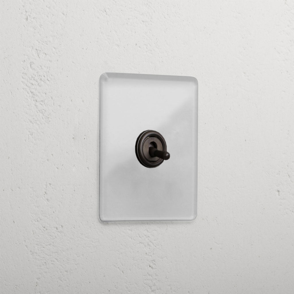 Clear Bronze Slimline 1 Gang 2 Way Toggle Light Switch