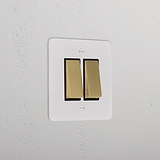 2G Two Way Rocker Switch _ Paintable Antique Brass Black