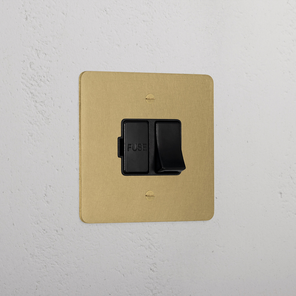Premium Antique Brass Switched Fused Spur Black