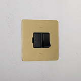 Premium Antique Brass Switched Fused Spur Black