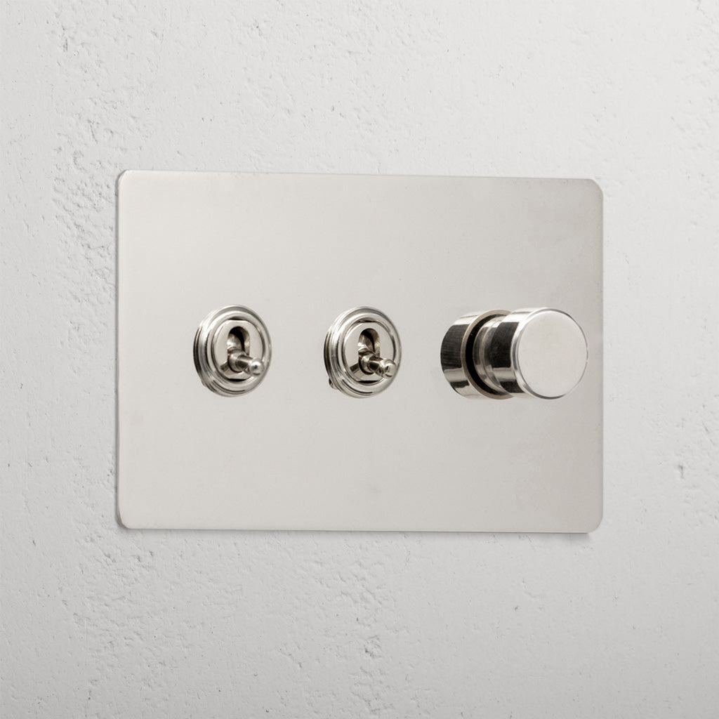 3G Mixed Switch 2T1D - Polished Nickel