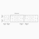 2x Double Metal Back Box 47mm Landscape