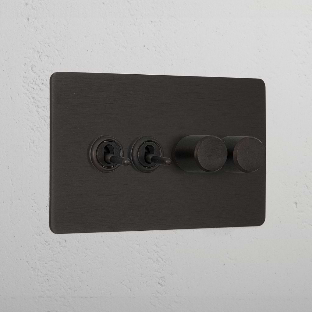 Bronze 4 Gang Mixed Luxury Light Switch