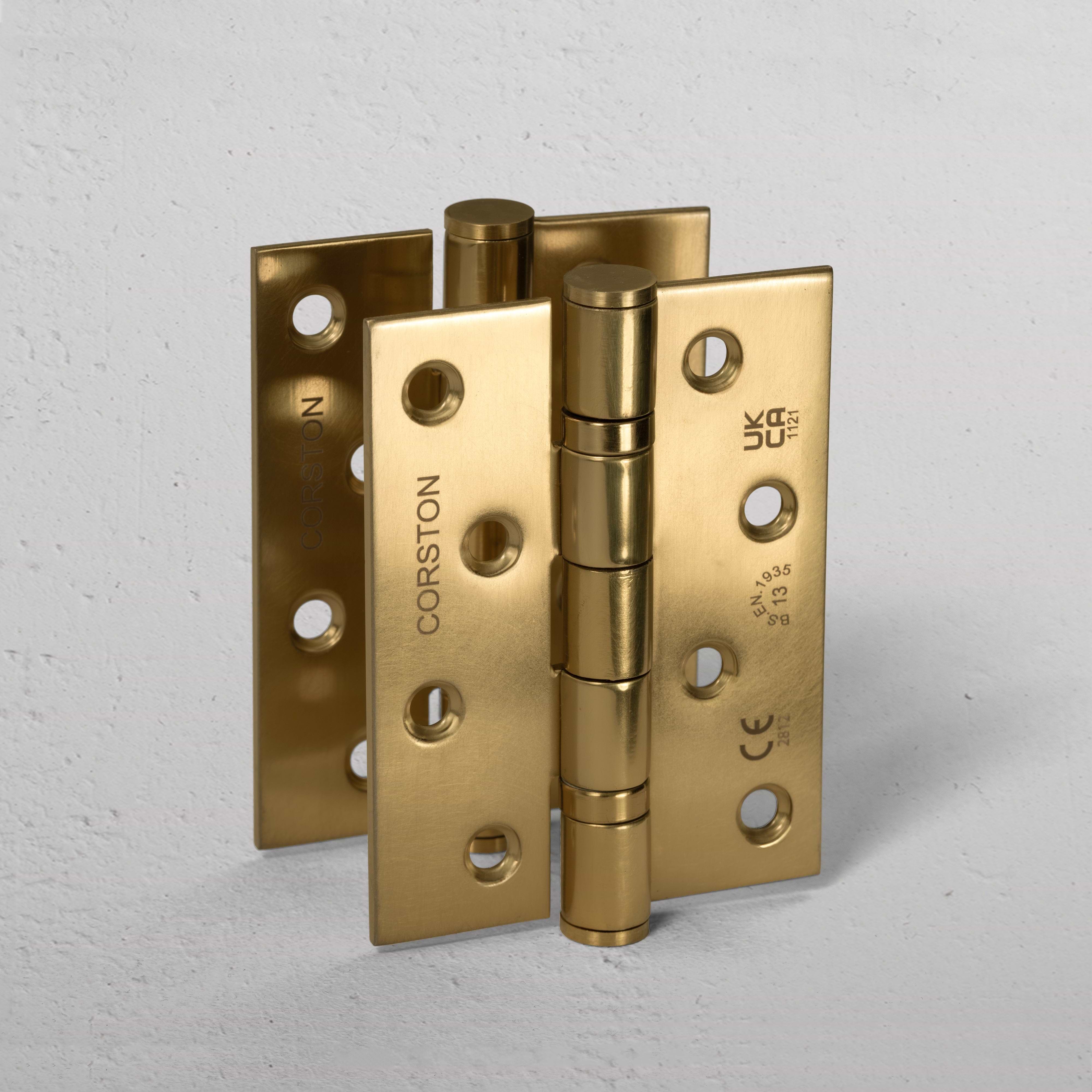 Saxon Steel Door Hinge Pair FR60 – Antique Brass