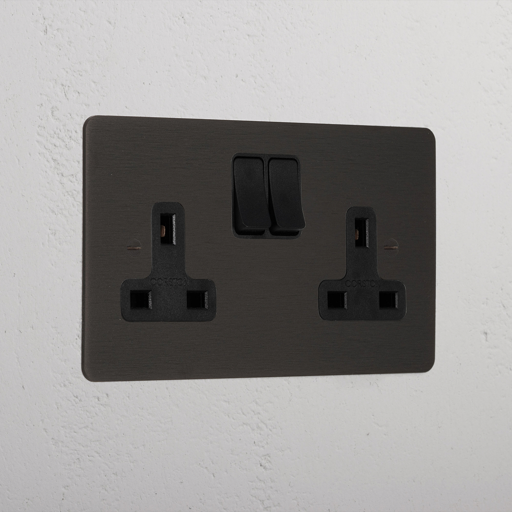 Bronze Luxury Double Socket Black