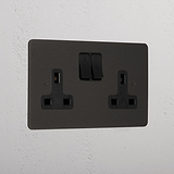 Bronze Luxury Double Socket Black