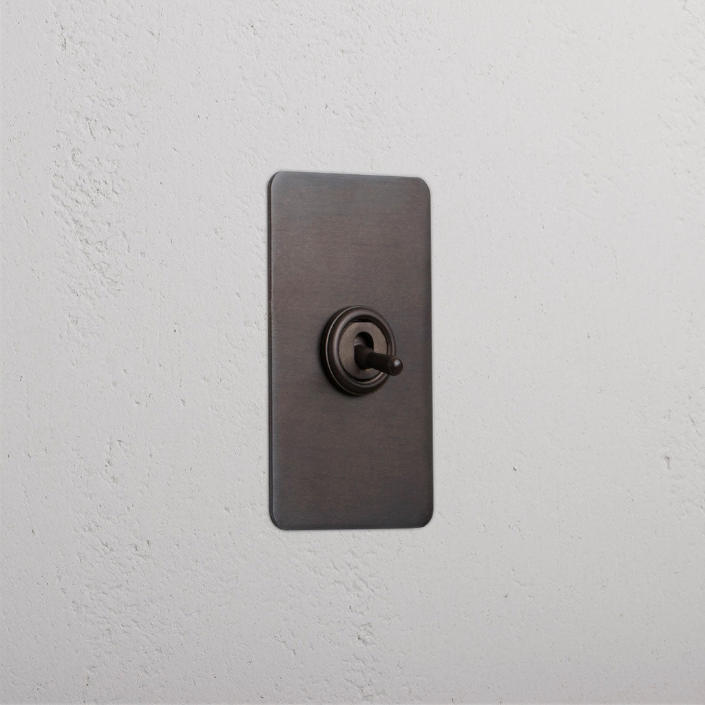 1G Architrave Double Pole Toggle Switch - Bronze