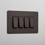 4G Two Way Rocker Switch - Bronze Black