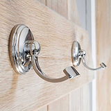 2x Polished Nickel Portland Hook On Wooden Door