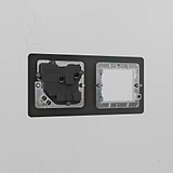 1G 50mm Module & Single Socket UK Plate in Bronze Black, suitable for Brass Module Plates.