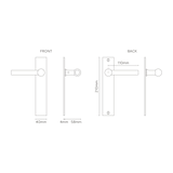 Harper Long Plate Fixed Door Handle - Antique Brass