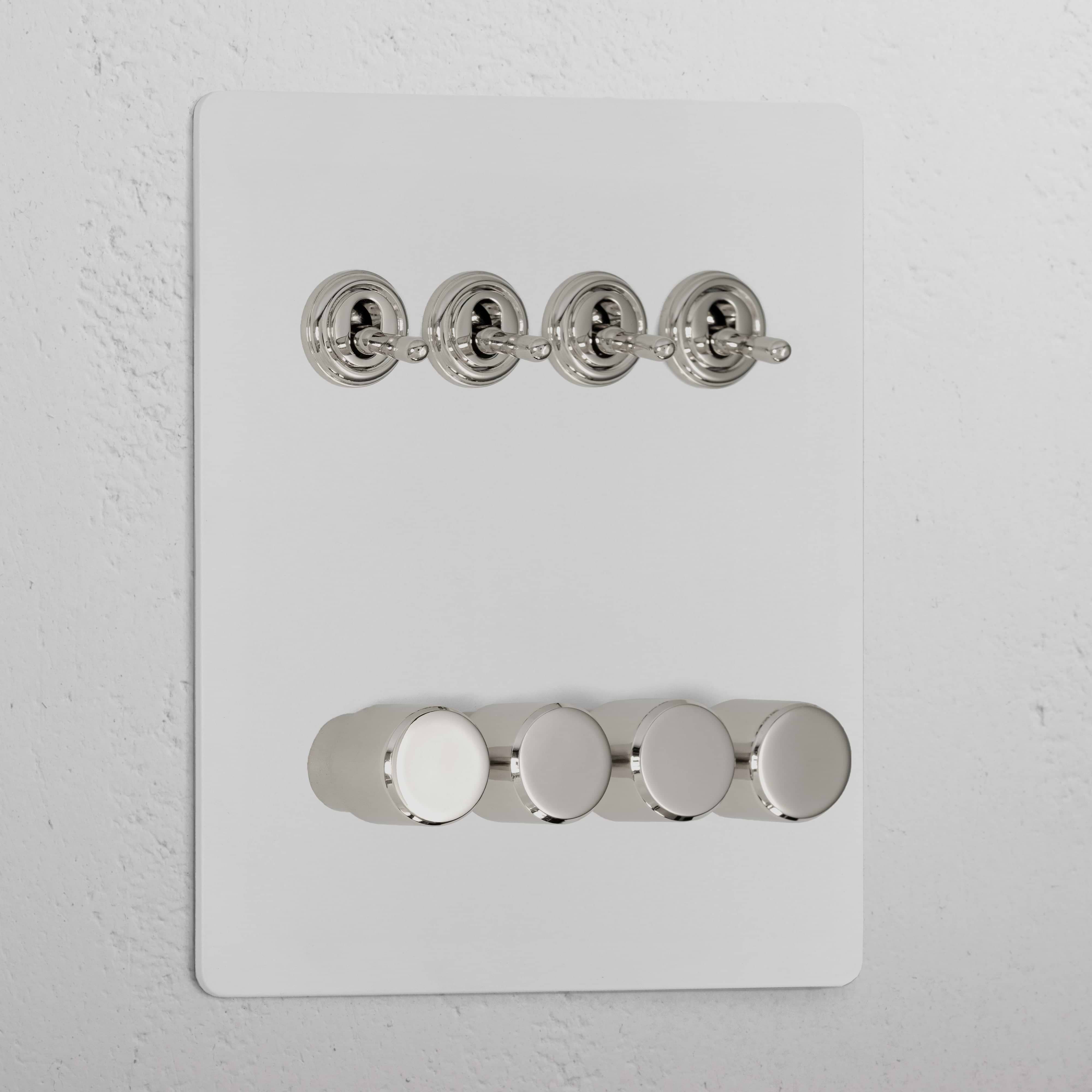 8G Mixed Switch 4T4D - Paintable Polished Nickel