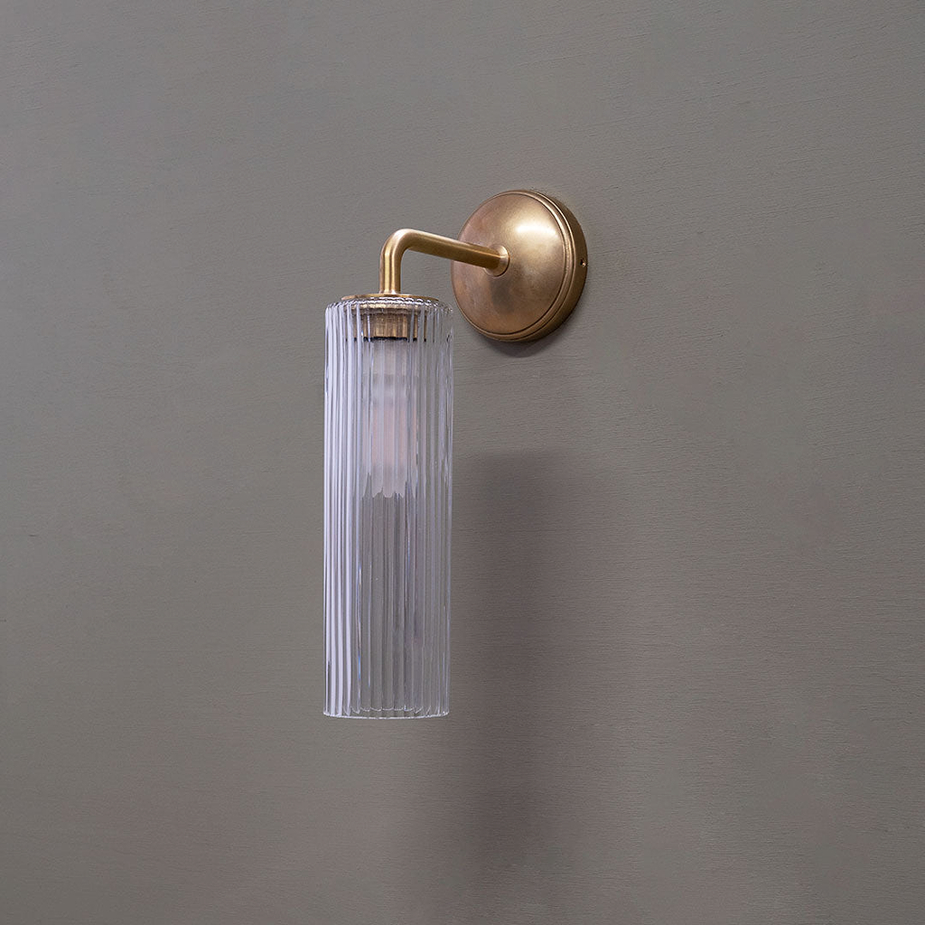 Claremont Wall Light | Antique Brass + Fluted Glass – Corston