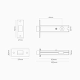 60mm Bathroom Lock - Polished Nickel