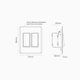 2G Two Way Rocker Slimline Switch - Clear Bronze Black