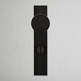 Onslow Long Plate Sprung Door Knob & Thumbturn - Bronze 