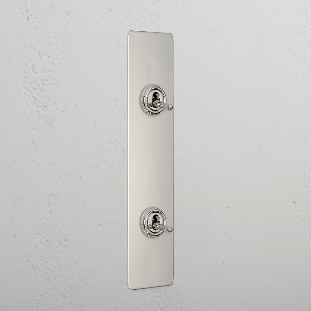 2G Architrave Two Way Toggle Switch - Polished Nickel 