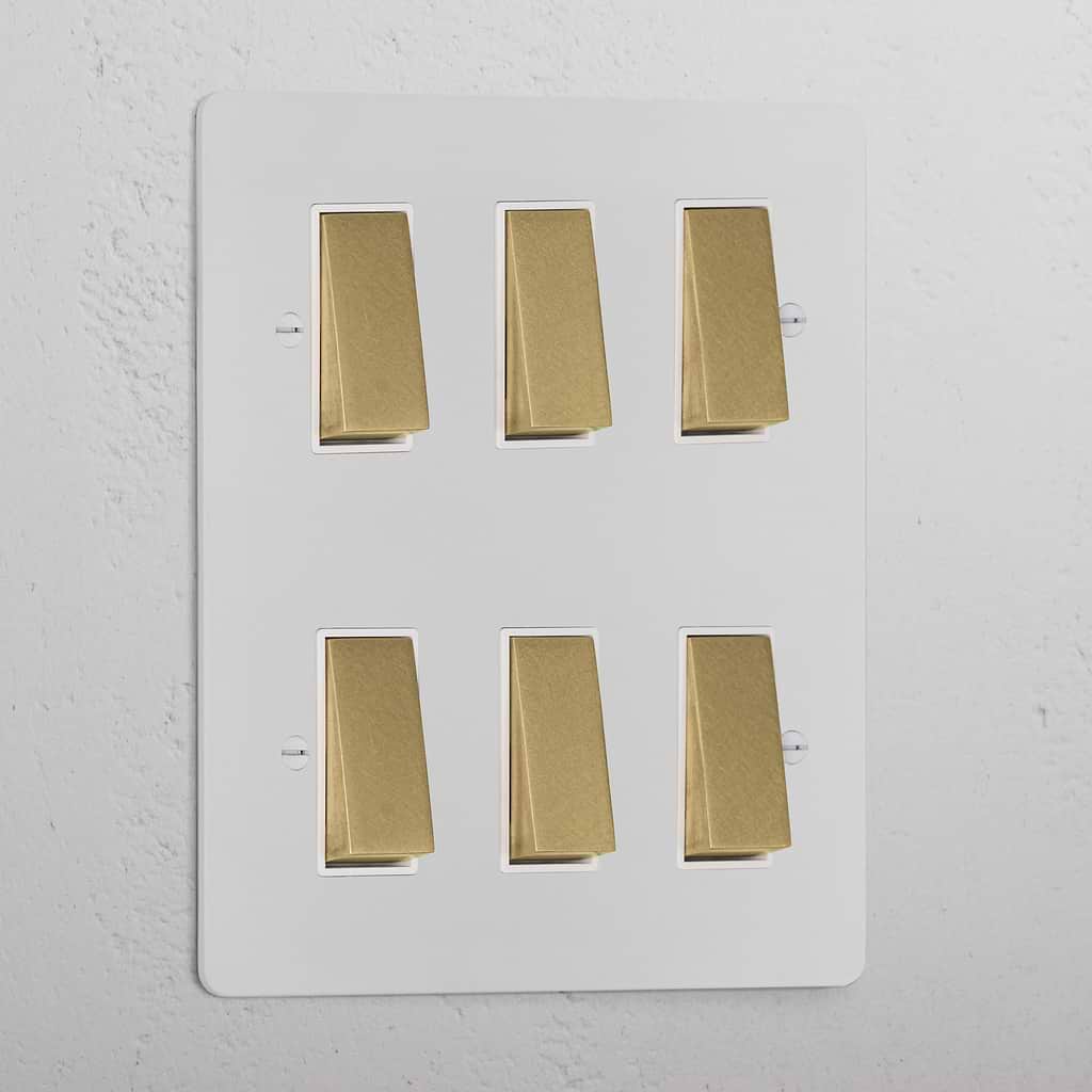 6G Two Way Rocker Switch _ Paintable Antique Brass White