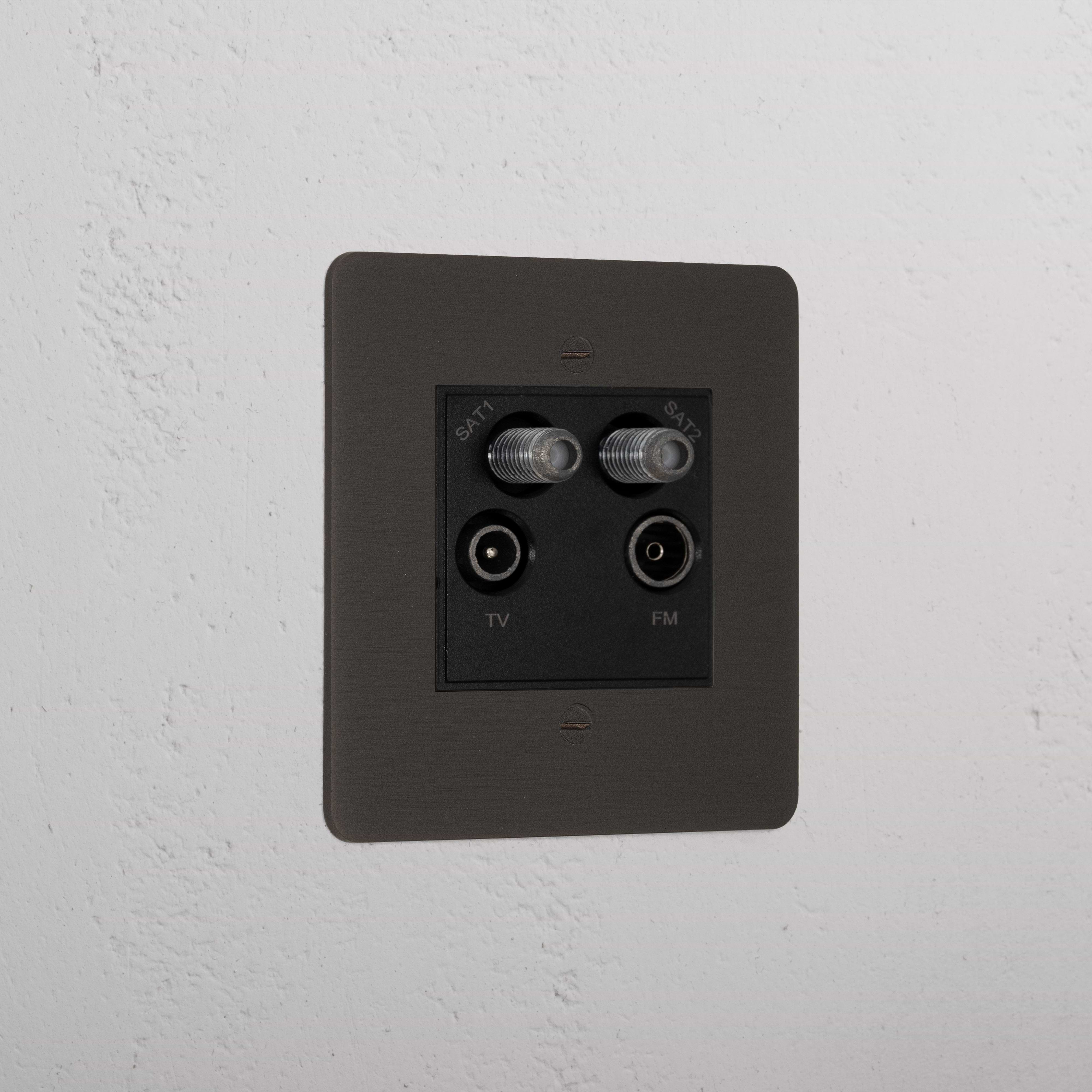 Bronze Designer Aerial Socket On White Background