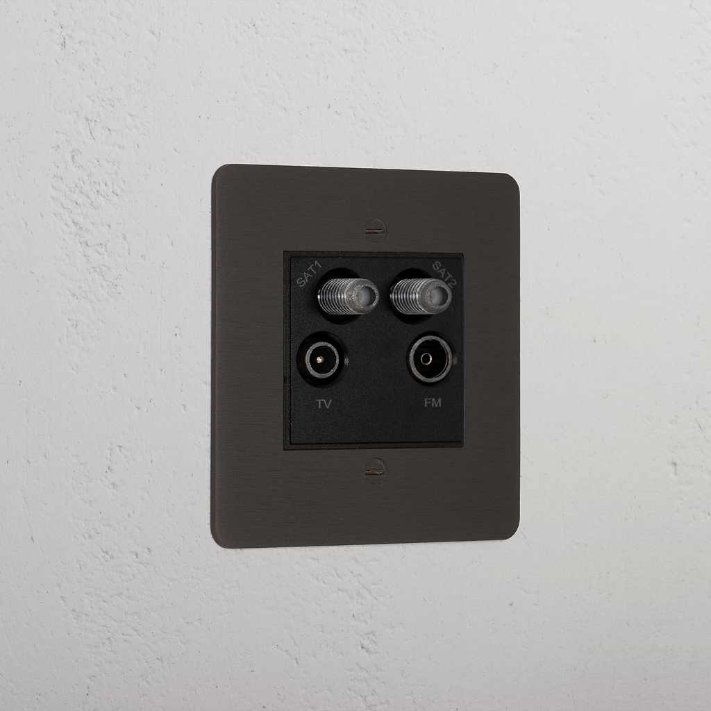 Bronze Designer Aerial Socket On White Background