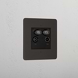 Bronze Designer Aerial Socket On White Background