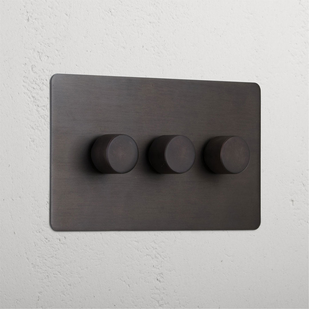 Bronze 3 Gang 2 Way Elegant Dimmer Switch