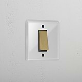 1G Intermediate Rocker Switch - Clear Antique Brass Black