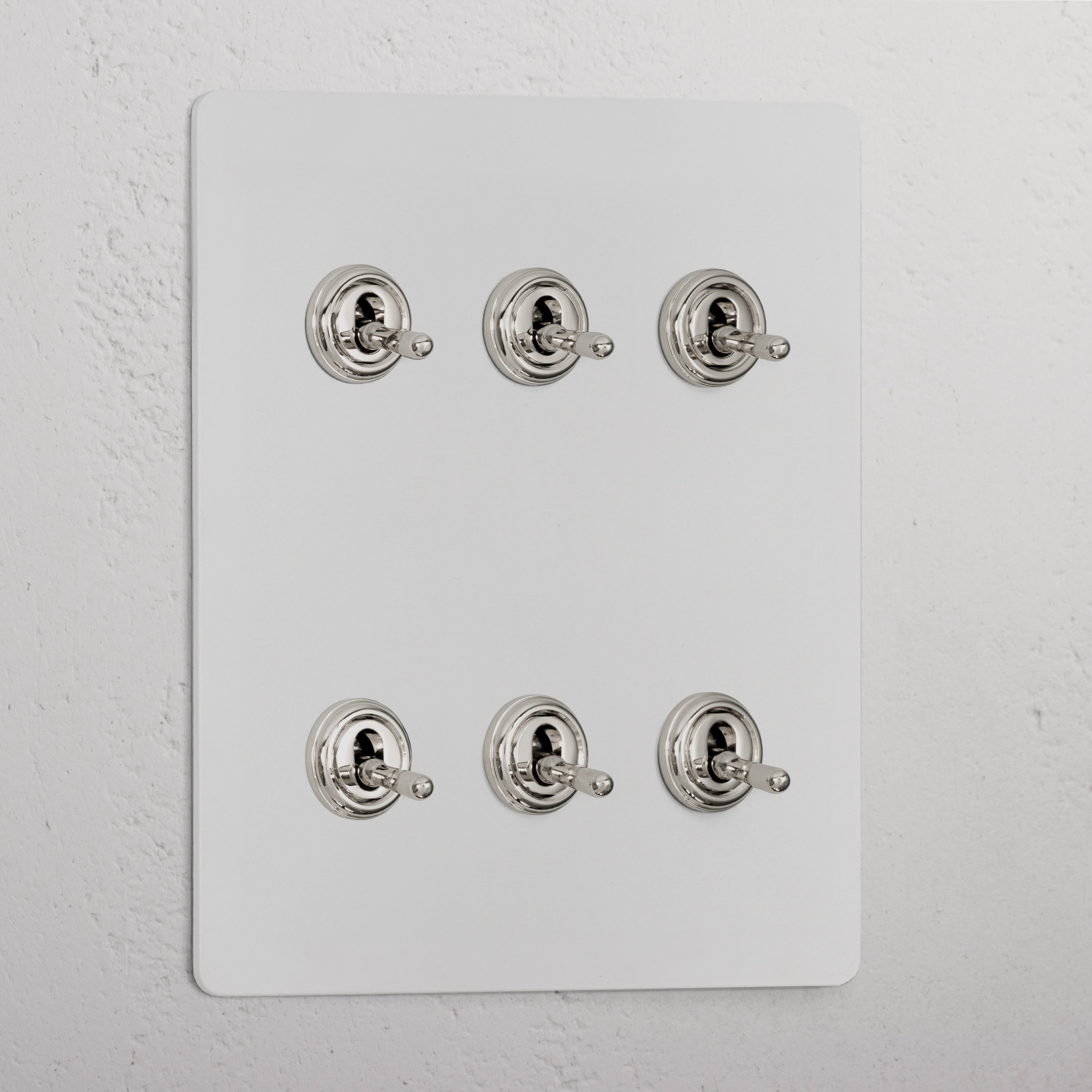 6G Two Way Toggle Switch - Paintable Polished Nickel 