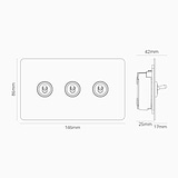 3 gang toggle light switch dimensions