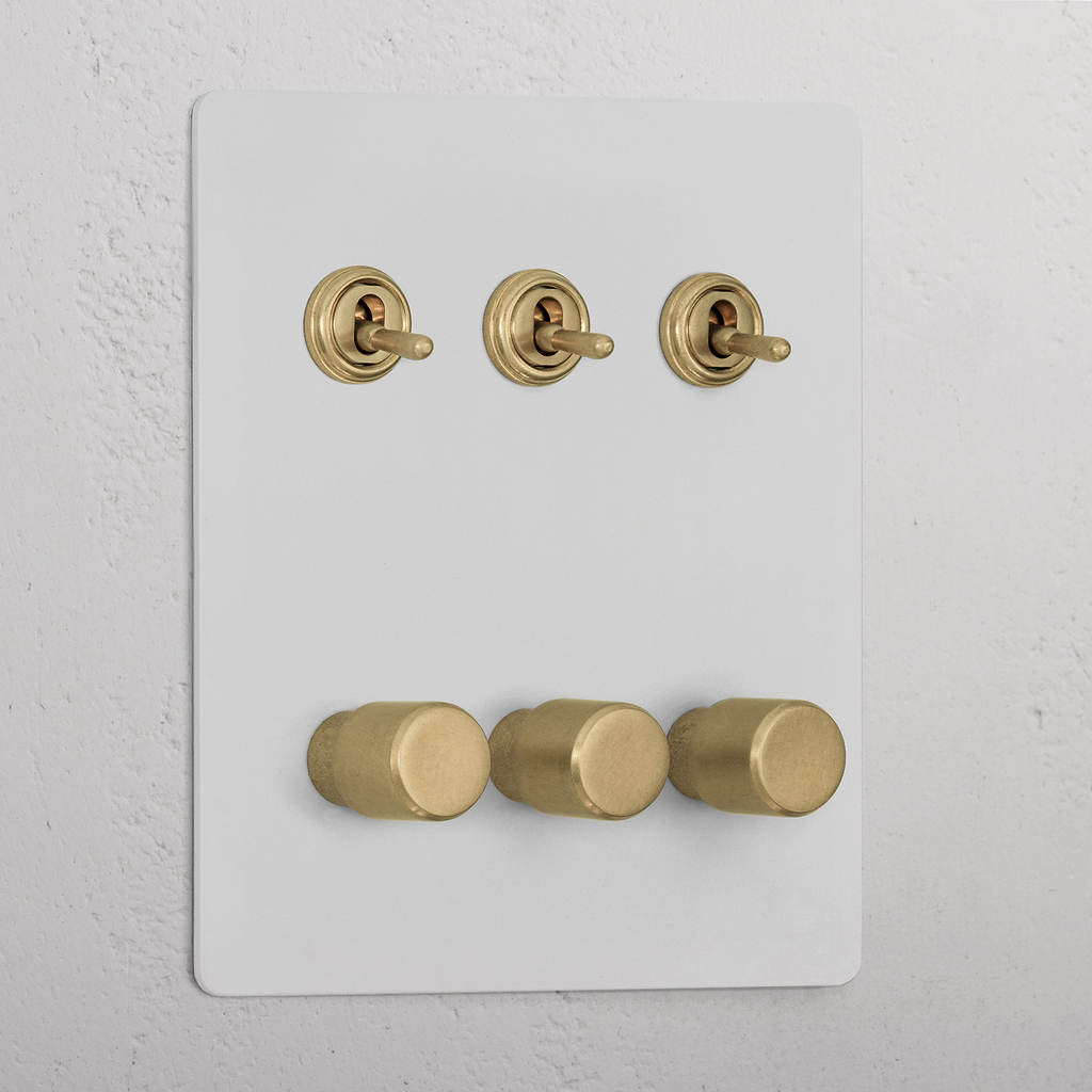 6G Mixed Switch 3T3D _ Paintable Antique Brass