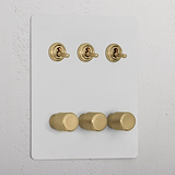 6G Mixed Switch 3T3D _ Paintable Antique Brass
