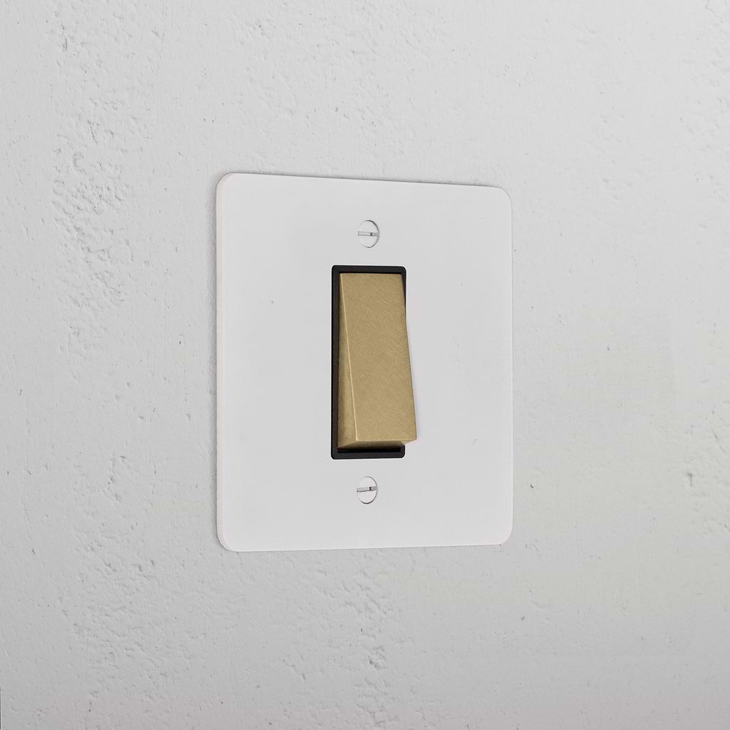 1G Retractive Rocker Switch _ Paintable Antique Brass Black