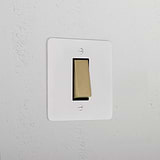 1G Retractive Rocker Switch _ Paintable Antique Brass Black