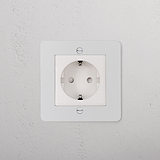 Schuko Socket - Paintable White, 1G Sockets & Modules displayed against a textured white background.