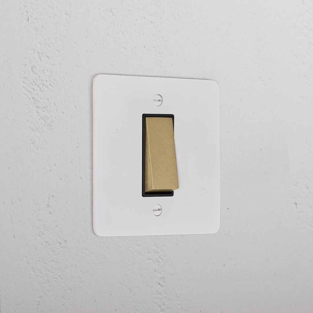 1G Retractive Rocker Switch _ Paintable Antique Brass Black