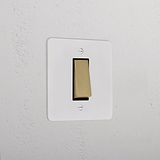 1G Retractive Rocker Switch _ Paintable Antique Brass Black
