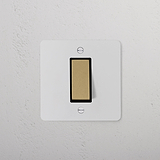 1G Retractive Rocker Switch - Paintable Antique Brass Black
