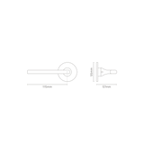 Clayton Flush Rose Fixed Door Handle - Bronze   