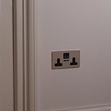 Double Socket with USB-C Fast Charge - Polished Nickel Black