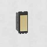 Centre Retractive Rocker Switch - Antique Brass Black