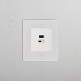 USB A+C Fast Charge Socket _ Paintable White