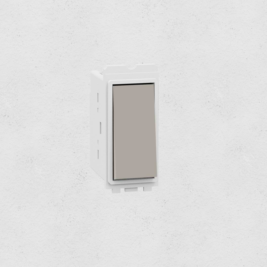 Retractive Rocker Switch - Polished Nickel White