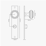 Poplar Long Plate Sprung Door Knob & Thumbturn - Polished Nickel 