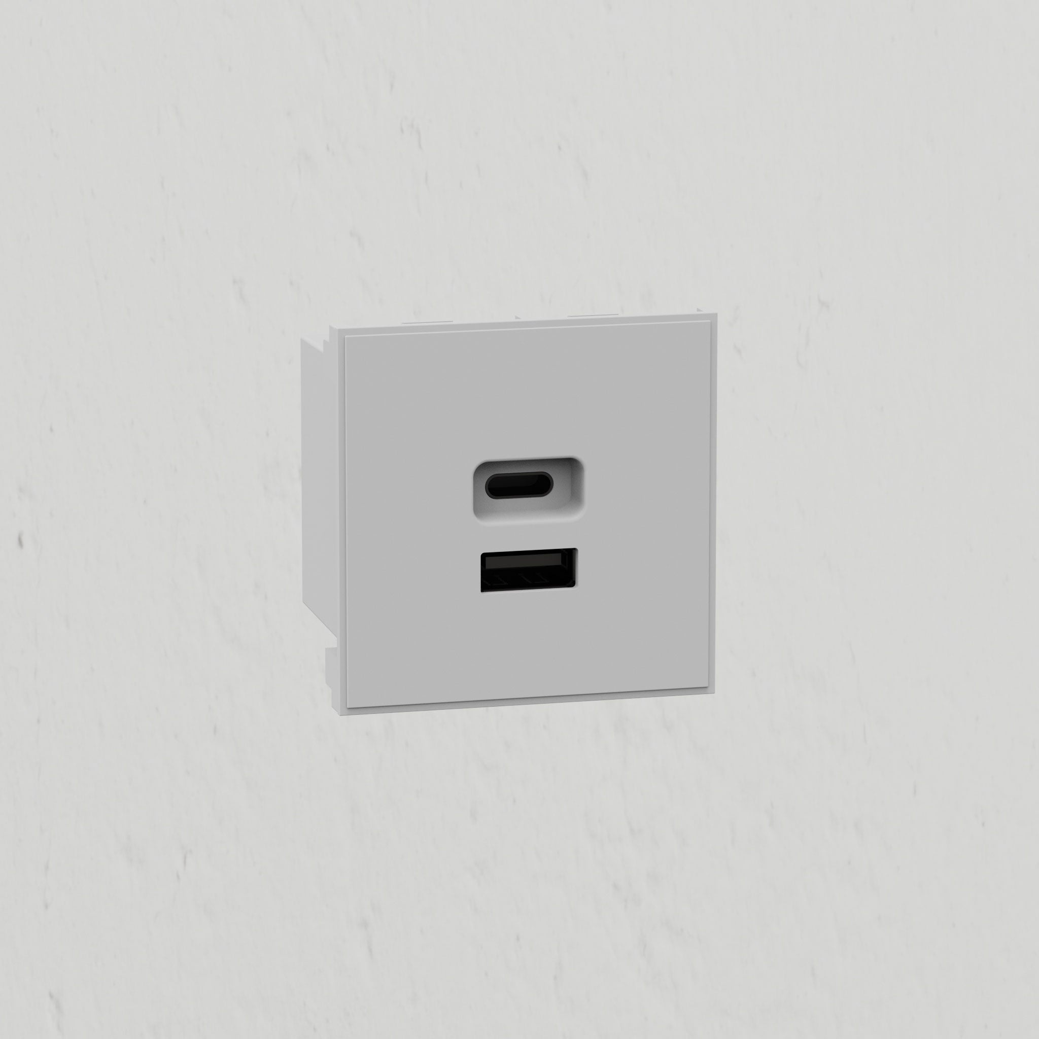 Usb A+C 30W Outlet Module 50mm - White