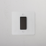 Paintable bronze black 1G centre retractive rocker switch for 1G switches & dimmers, featuring a black toggle.